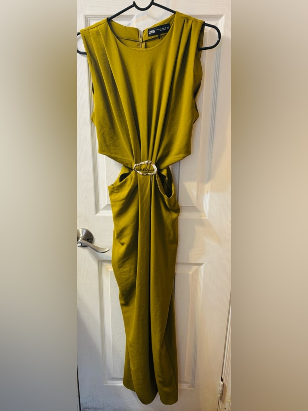 Zara Olive Cutout Maxi Dress with Ring Detail - Picture 4 of 7